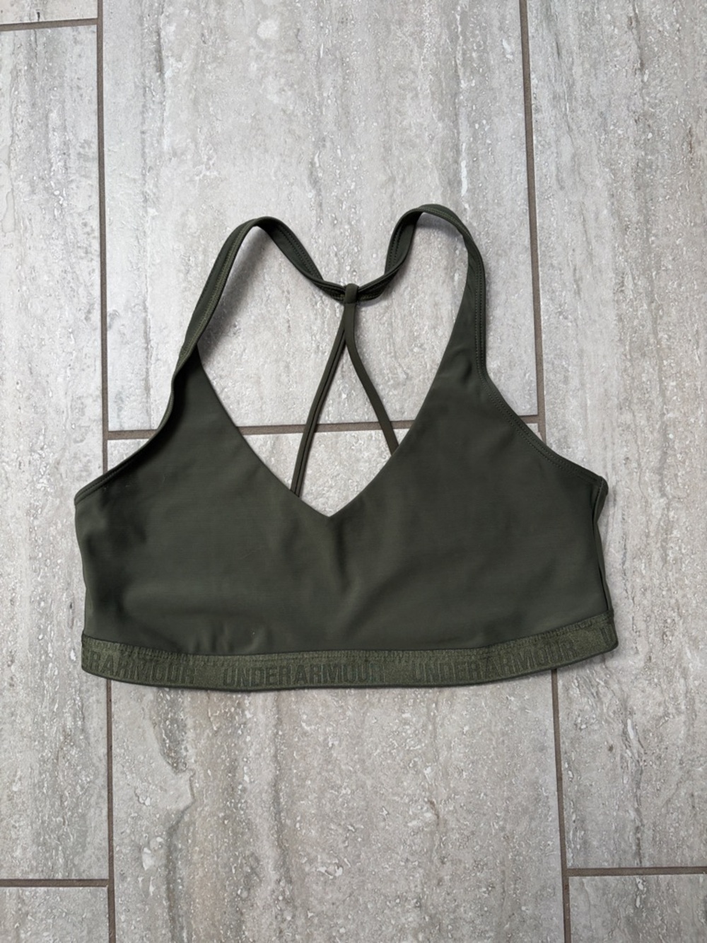 Under Armour Olive Strappy Low-Impact Sports Bra